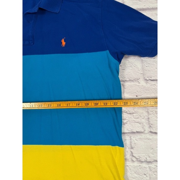 Polo Ralph Lauren Mens Golf Shirt Pique Fabric Size XL Color Block Short Sleeve‎ - Picture 4 of 11